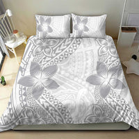 Lotu Tamaiti White Sunday Bedding Set Pacific Plumeria Flowers - White Version