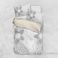 Lotu Tamaiti White Sunday Bedding Set Pacific Plumeria Flowers - White Version