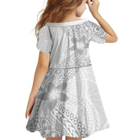 Lotu Tamaiti White Sunday Family Matching Off Shoulder Maxi Dress and Hawaiian Shirt Pacific Plumeria Flowers - White Version