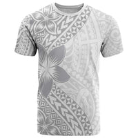 Lotu Tamaiti White Sunday T Shirt Pacific Plumeria Flowers - White Version