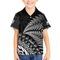 Custom Fiji New Zealand Rugby Family Matching Summer Maxi Dress and Hawaiian Shirt Cibi Dance with Black Fern LT9 Son's Shirt Black - Polynesian Pride