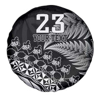 Custom Fiji New Zealand Rugby Spare Tire Cover Cibi Dance with Black Fern