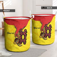 Personalised Papua New Guinea Oro Necklace Laundry Basket Gold Melanesia Traditional Pattern