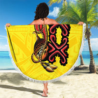 Personalised Papua New Guinea Oro Necklace Beach Blanket Gold Melanesia Traditional Pattern