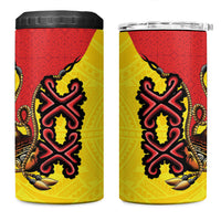 Personalised Papua New Guinea Oro Necklace 4 in 1 Can Cooler Tumbler Gold Melanesia Traditional Pattern