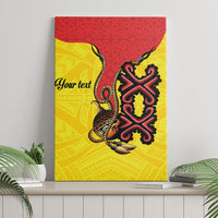 Personalised Papua New Guinea Oro Necklace Canvas Wall Art Gold Melanesia Traditional Pattern