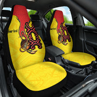 Personalised Papua New Guinea Oro Necklace Car Seat Cover Gold Melanesia Traditional Pattern