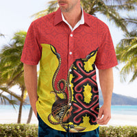 Personalised Papua New Guinea Oro Necklace Hawaiian Shirt Gold Melanesia Traditional Pattern