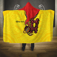 Personalised Papua New Guinea Oro Necklace Hooded Blanket Gold Melanesia Traditional Pattern