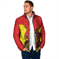 Personalised Papua New Guinea Oro Necklace Padded Jacket Gold Melanesia Traditional Pattern