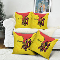 Personalised Papua New Guinea Oro Necklace Pillow Cover Gold Melanesia Traditional Pattern