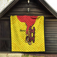 Personalised Papua New Guinea Oro Necklace Quilt Gold Melanesia Traditional Pattern