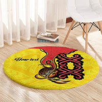 Personalised Papua New Guinea Oro Necklace Round Carpet Gold Melanesia Traditional Pattern