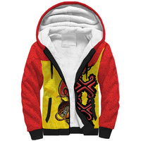 Personalised Papua New Guinea Oro Necklace Sherpa Hoodie Gold Melanesia Traditional Pattern