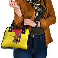 Personalised Papua New Guinea Oro Necklace Shoulder Handbag Gold Melanesia Traditional Pattern