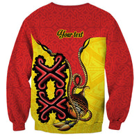 Personalised Papua New Guinea Oro Necklace Sweatshirt Gold Melanesia Traditional Pattern