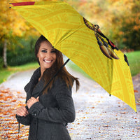 Personalised Papua New Guinea Oro Necklace Umbrella Gold Melanesia Traditional Pattern