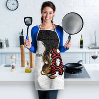 Personalised Papua New Guinea Oro Necklace Apron Black Melanesia Traditional Pattern