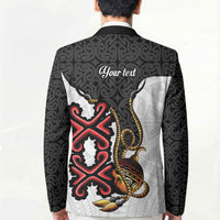 Personalised Papua New Guinea Oro Necklace Blazer Black Melanesia Traditional Pattern