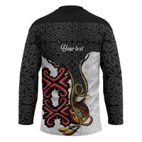 Personalised Papua New Guinea Oro Necklace Hockey Jersey Black Melanesia Traditional Pattern