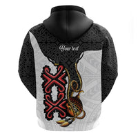 Personalised Papua New Guinea Oro Necklace Hoodie Black Melanesia Traditional Pattern