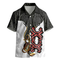 Personalised Papua New Guinea Oro Necklace Kid Hawaiian Shirt Black Melanesia Traditional Pattern