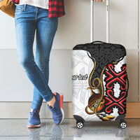 Personalised Papua New Guinea Oro Necklace Luggage Cover Black Melanesia Traditional Pattern
