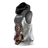 Personalised Papua New Guinea Oro Necklace Sleeveless Hoodie Black Melanesia Traditional Pattern