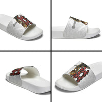 Personalised Papua New Guinea Oro Necklace Slide Sandals Black Melanesia Traditional Pattern