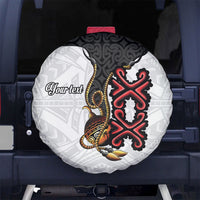 Personalised Papua New Guinea Oro Necklace Spare Tire Cover Black Melanesia Traditional Pattern