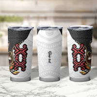 Personalised Papua New Guinea Oro Necklace Tumbler Cup Black Melanesia Traditional Pattern