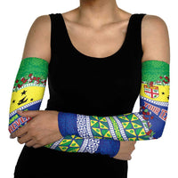 Personalised Malampa Fiji Forever Arm Sleeves Tagimoucia Polynesian Sand Drawing - Polynesian Pride
