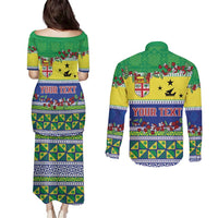 Personalised Malampa Fiji Forever Couples Matching Puletasi and Long Sleeve Button Shirt Tagimoucia Polynesian Sand Drawing - Polynesian Pride