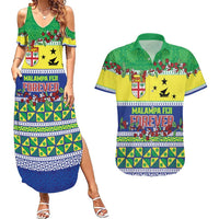 Personalised Malampa Fiji Forever Couples Matching Summer Maxi Dress and Hawaiian Shirt Tagimoucia Polynesian Sand Drawing - Polynesian Pride