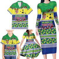 Personalised Malampa Fiji Forever Family Matching Long Sleeve Bodycon Dress and Hawaiian Shirt Tagimoucia Polynesian Sand Drawing - Polynesian Pride