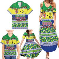 Personalised Malampa Fiji Forever Family Matching Summer Maxi Dress and Hawaiian Shirt Tagimoucia Polynesian Sand Drawing - Polynesian Pride
