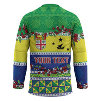 Personalised Malampa Fiji Forever Hockey Jersey Tagimoucia Polynesian Sand Drawing - Polynesian Pride