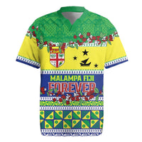 Personalised Malampa Fiji Forever Rugby Jersey Tagimoucia Polynesian Sand Drawing - Polynesian Pride