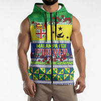 Personalised Malampa Fiji Forever Sleeveless Zip Hoodie Tagimoucia Polynesian Sand Drawing - Polynesian Pride