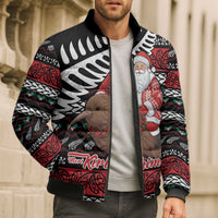 New Zealand Kiwi Santa Christmas Bomber Puffer Jacket He Wairua Kirihimete - Polynesian Pride