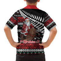 New Zealand Kiwi Santa Christmas Family Matching Off The Shoulder Long Sleeve Dress and Hawaiian Shirt He Wairua Kirihimete - Polynesian Pride