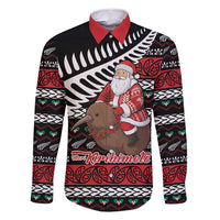 New Zealand Kiwi Santa Christmas Family Matching Off Shoulder Short Dress and Hawaiian Shirt He Wairua Kirihimete - Polynesian Pride