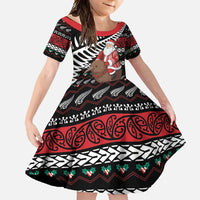 New Zealand Kiwi Santa Christmas Family Matching Summer Maxi Dress and Hawaiian Shirt He Wairua Kirihimete - Polynesian Pride