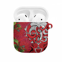 Personalised New Zealand Koru Pohutukawa AirPods Case Meri Kirihimete Aroha for Christmas - Polynesian Pride