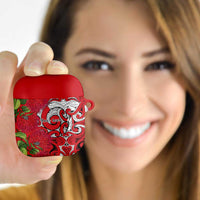 Personalised New Zealand Koru Pohutukawa AirPods Case Meri Kirihimete Aroha for Christmas LT9 - Polynesian Pride