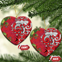 Personalised New Zealand Koru Pohutukawa Ceramic Ornament Meri Kirihimete Aroha for Christmas - Polynesian Pride