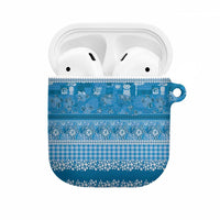 Hawaiian Hibiscus Honu AirPods Case Blue Mele Kalikimaka Palaka Spirit - Polynesian Pride