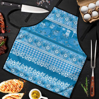 Hawaiian Hibiscus Honu Apron Blue Mele Kalikimaka Palaka Spirit - Polynesian Pride