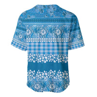 Hawaiian Hibiscus Honu Baseball Jersey Blue Mele Kalikimaka Palaka Spirit - Polynesian Pride