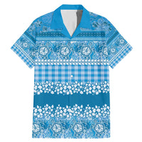 Hawaiian Hibiscus Honu Family Matching Mermaid Dress and Hawaiian Shirt Blue Mele Kalikimaka Palaka Spirit - Polynesian Pride